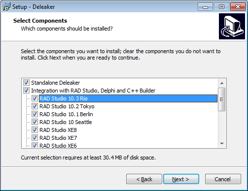 Deleaker Installer for RAD Studio