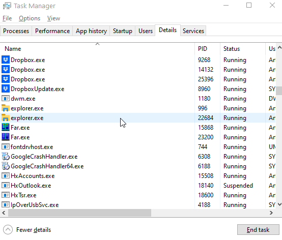 Enable GDI objects in Task Manager
