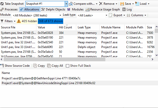 Memory use in Delphi - Developer Fields