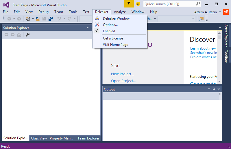 Check Deleaker in Visual Studio