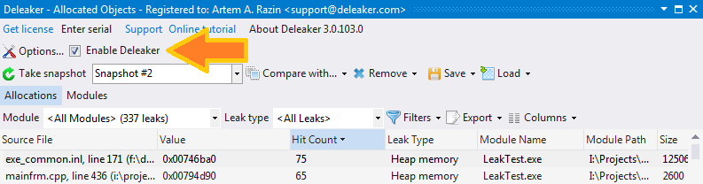 Enabling Deleaker